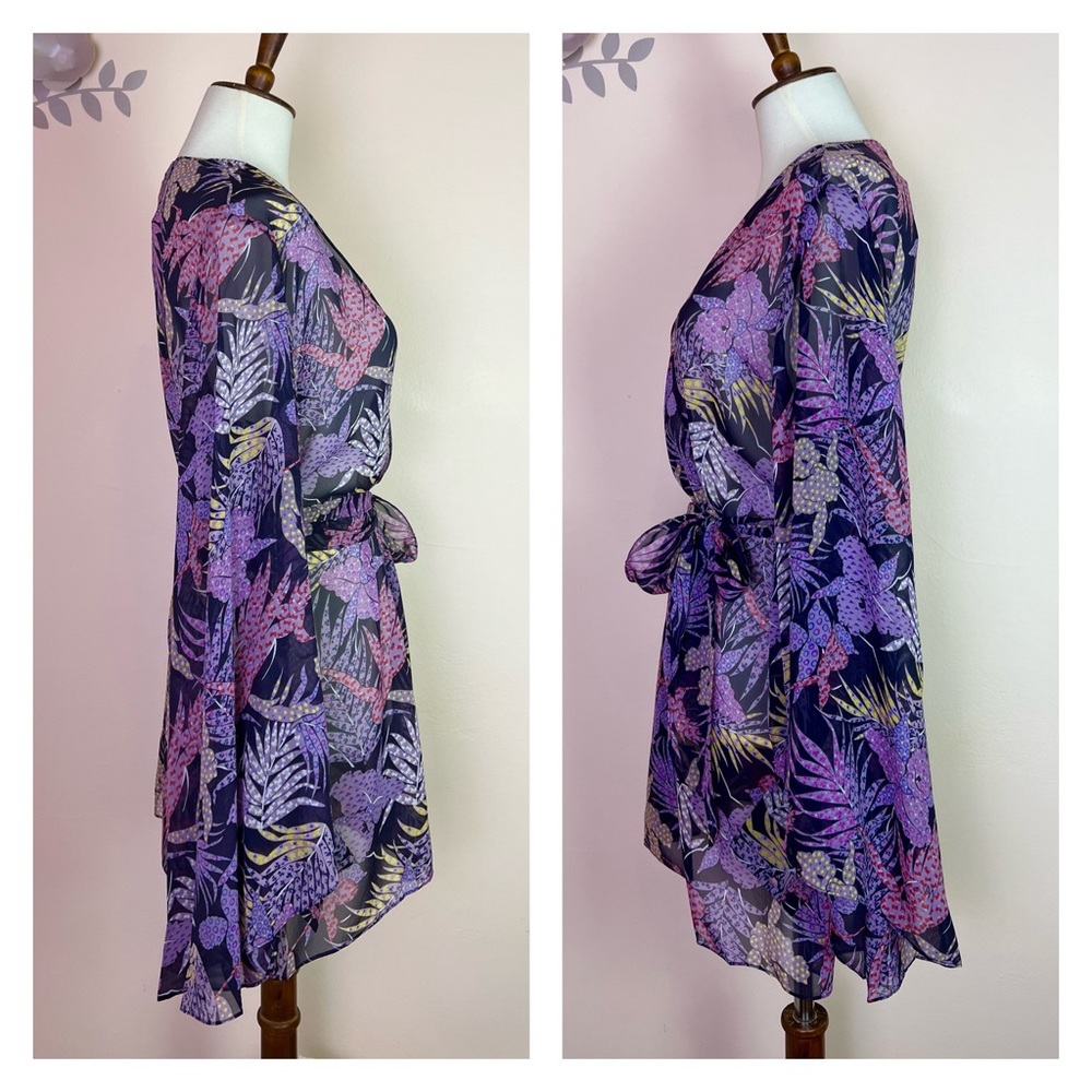 🛑 SOLD 🛑 New! Rare AGENT PROVOCATEUR Riva Palm Leaf Silk Kimono Cover-Up - Picture 10 of 13